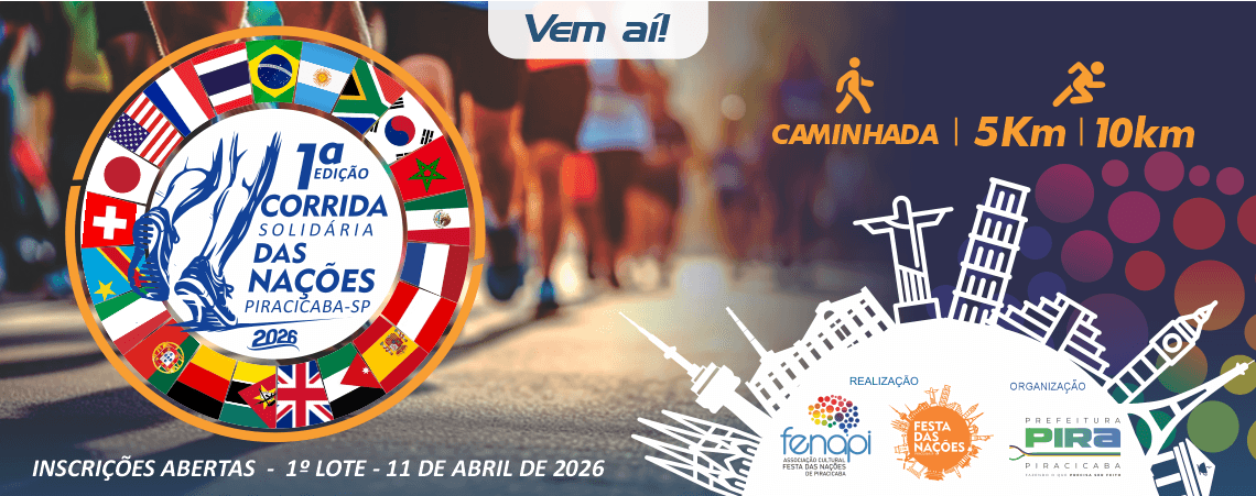 Corrida Corrida Solidária Das Nações Piracicaba 2026 em Piracicaba, SP