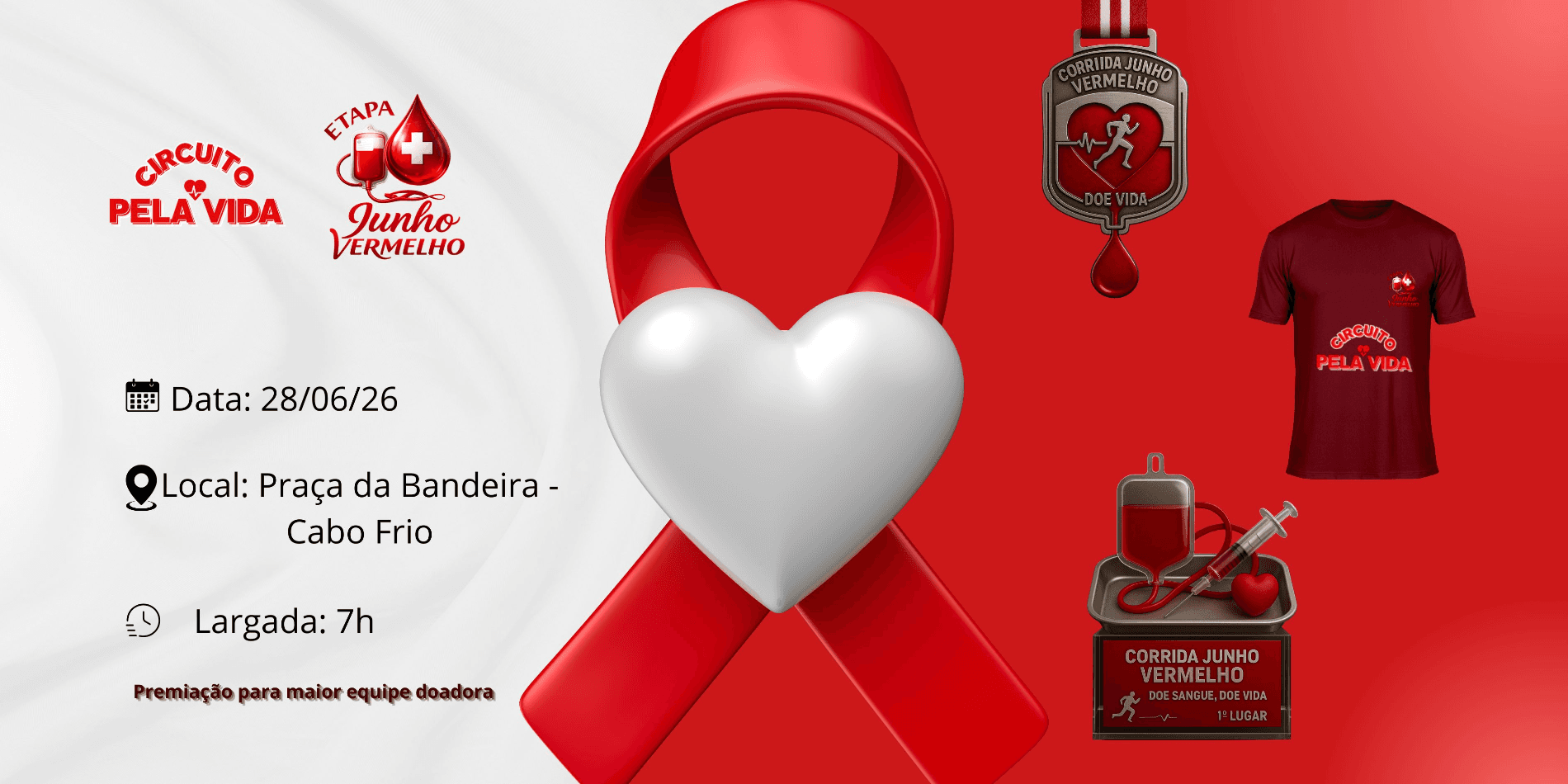 Corrida Corrida Junho Vermelho em Cabo Frio, RJ