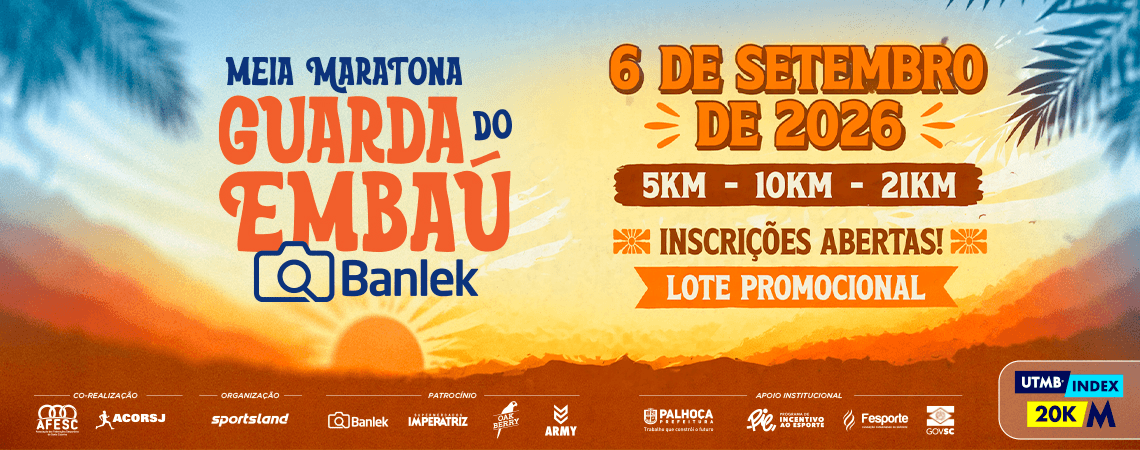 Corrida Meia Maratona Guarda Do Embaú Banlek em Palhoça, SC