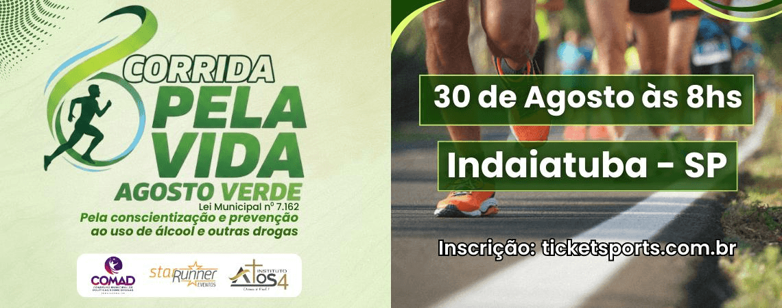 Corrida Corrida Pela Vida Agosto Verde em Indaiatuba, SP