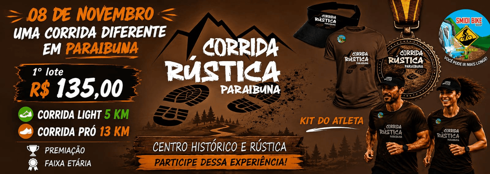 1ª Corrida Rústica Paraibuna Smidi Bike Cicloturismo — corrida em Paraibuna, SP