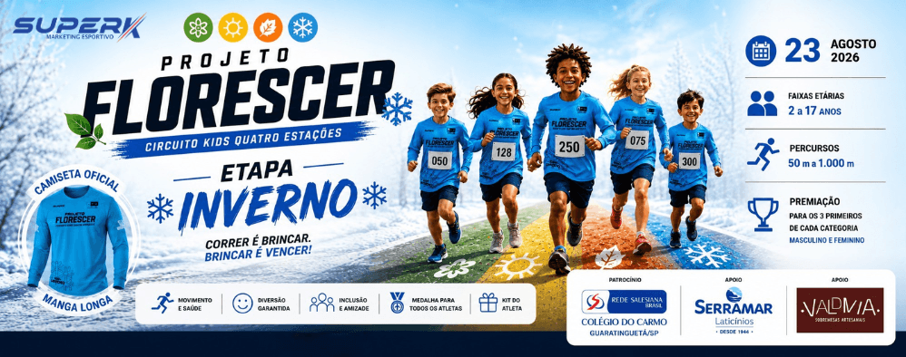 Corrida Circuito Kids Quatro Estações - Etapa Inverno em Guaratinguetá, SP