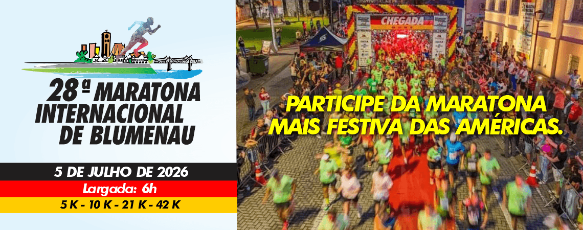 Corrida 28ª Maratona Internacional De Blumenau - 2026 em Blumenau, SC