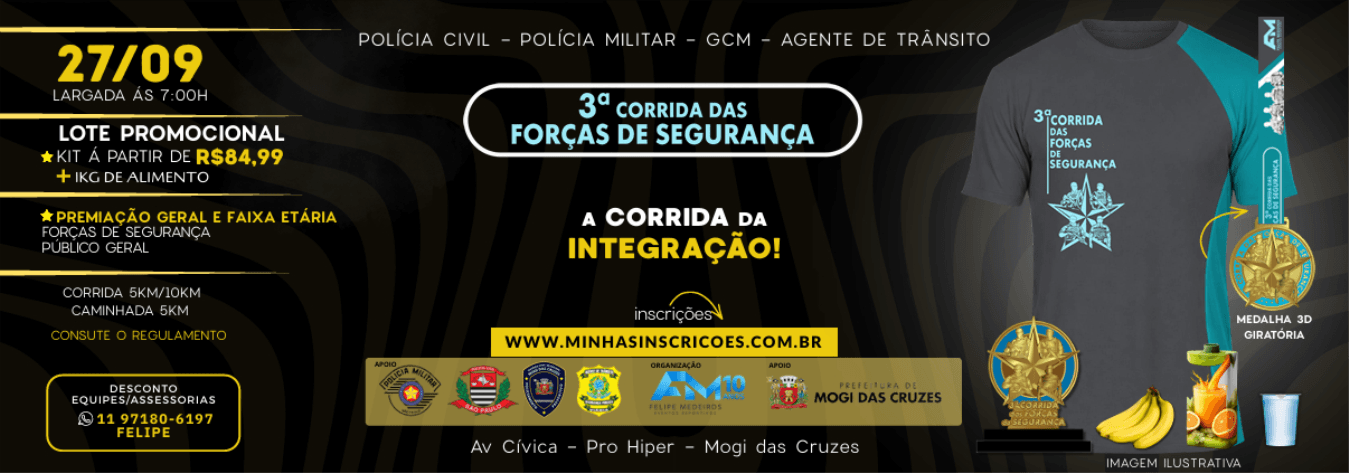 Corrida 3 Corrida Das Forcas De Seguranca em Mogi das Cruzes, SP